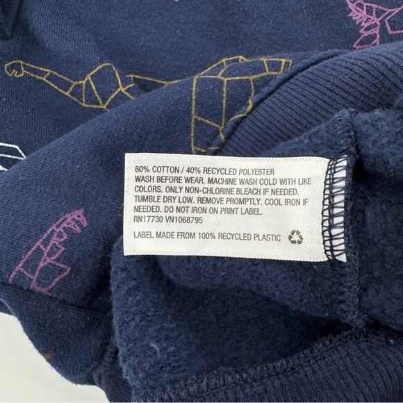 Cat & Jack dinosaur pullover sweatshirt in navy Size 3T - Picture 4 of 5